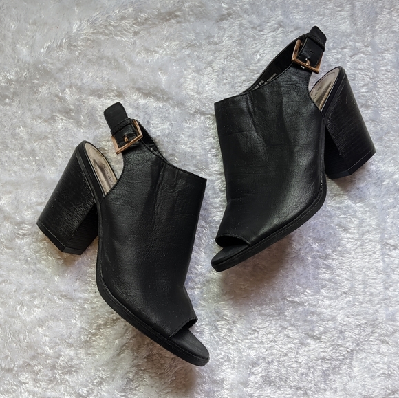 Rampage Shoes - Rampage Black peep toe booties open back